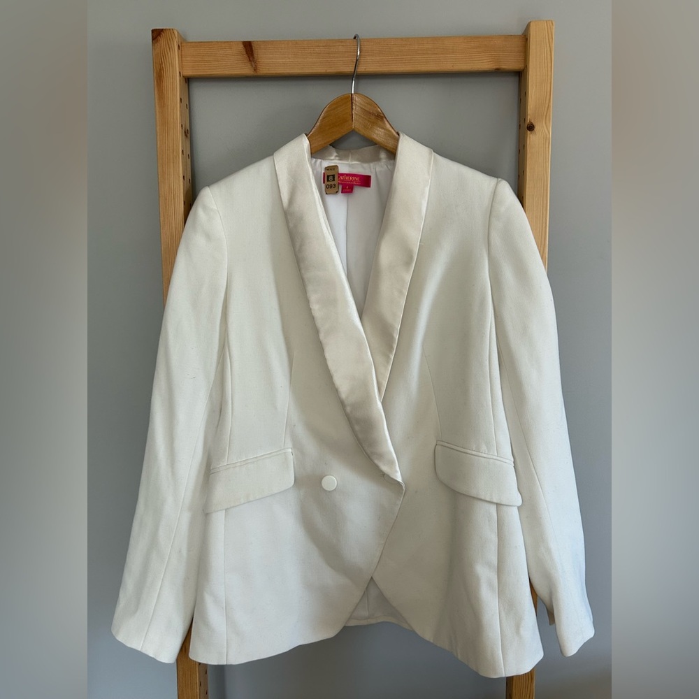 Catherine Malandrino Women's White Tuxedo Jacket Size 4